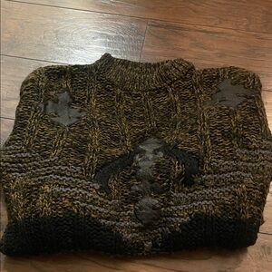 Men's Brown and Black Sweater